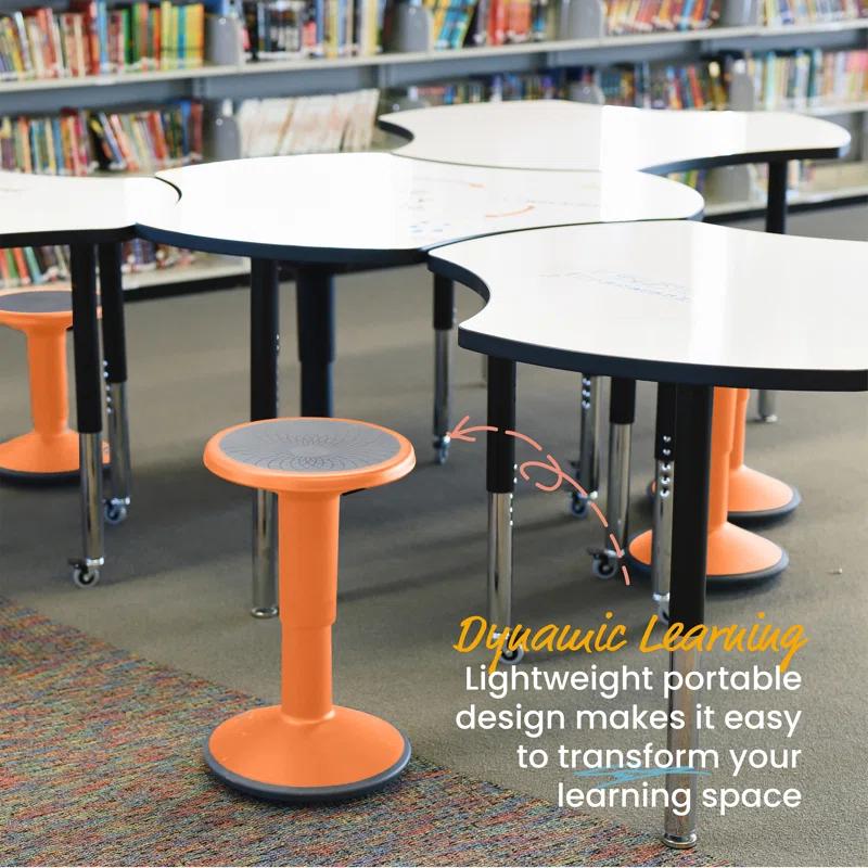 ECR4Kids ECR4Kids Sitwell Wobble Stool with Cushion, Adjustable Height, Active Seating