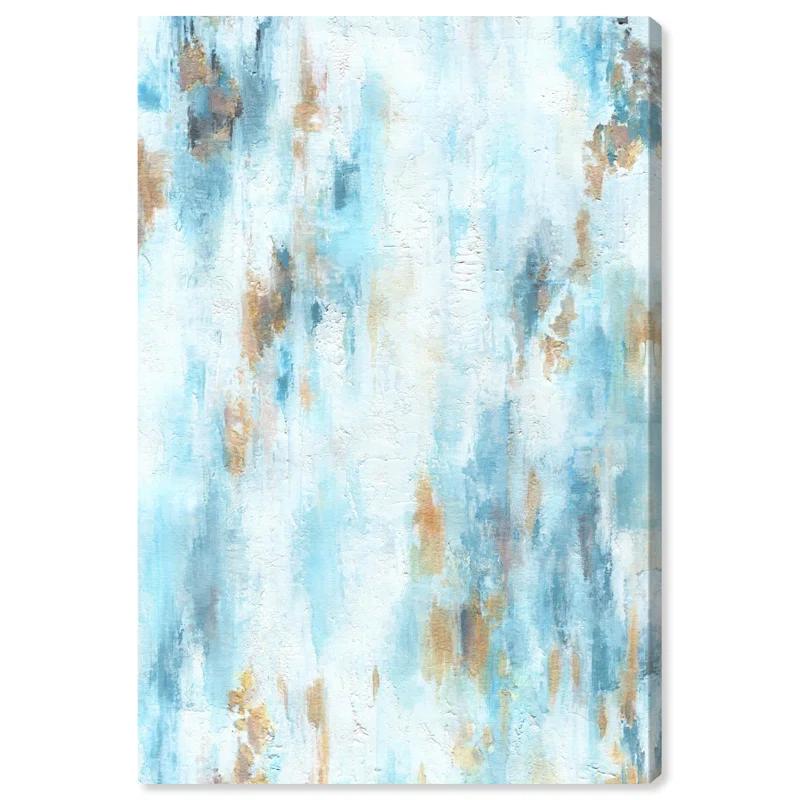 Art Remedy Art Remedy Textured Shades Framed Blue Abstract 1 Piece Canvas Wall Art 57567