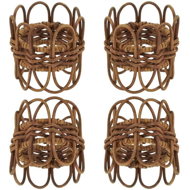 Hughie Rattan Napkin Rings with Twisted Design