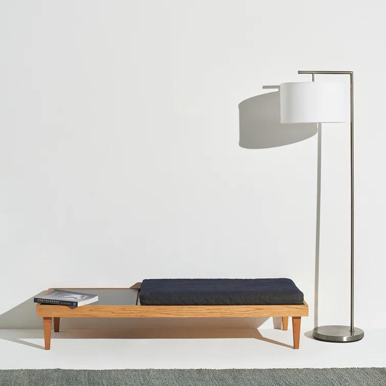 Montage Modern 60 in. Mid-Century Modern LED Floor Lamp with Fabric Drum Shade