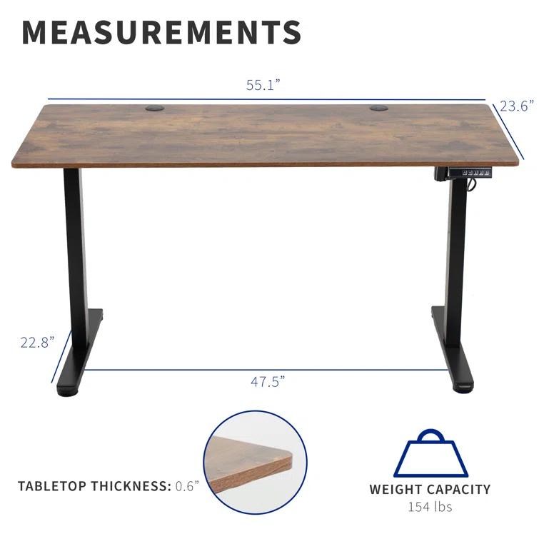 Vivo VIVO 55" x 24" Electric Sit Stand Desk, Height Adjustable Workstation (E155TB series)