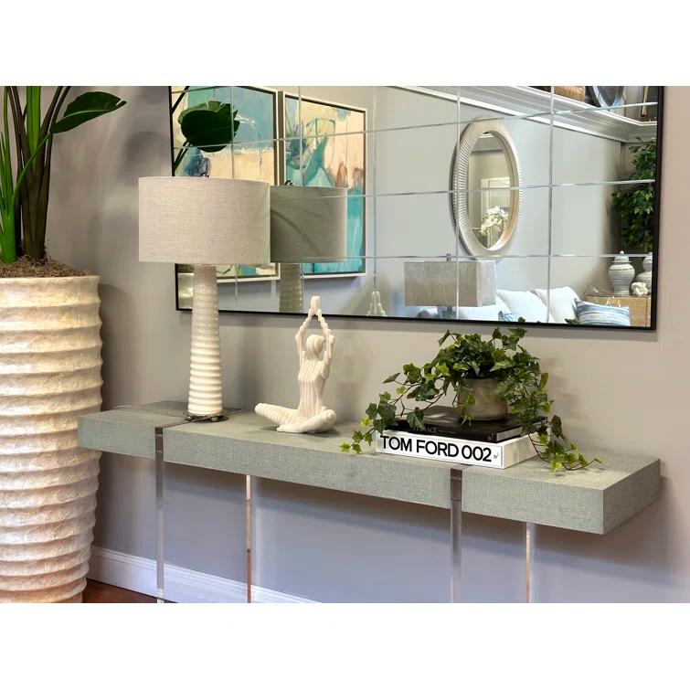 Artificial Green Ivy Plant in Gray Cylinder Pot