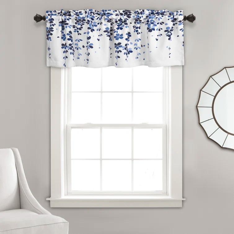 Lush Decor Weeping Flower Floral Tailored 52'' W Window Valance