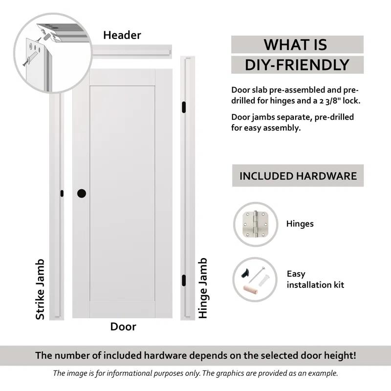 Belldinni Della DIY-FRIENDLY Manufactured Wood and Frosted Glass Single Prehung Standard Door
