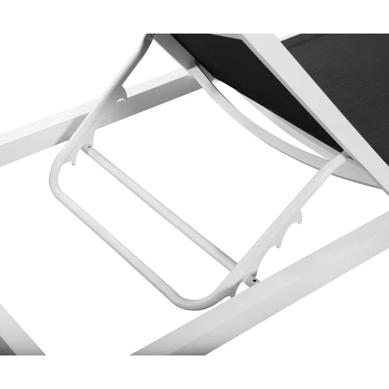 Velizar Mesh Waterproof Fabric Outdoor Patio Aluminum Mesh Chaise Lounge Chair