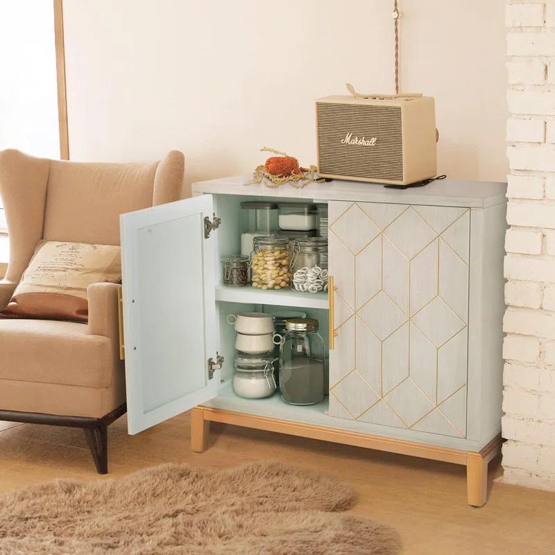 Everly Quinn Cabinet with 2 Doors, Storage Cabinet Sideboard