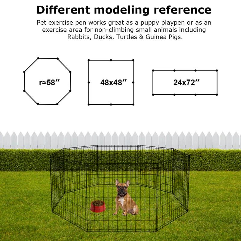 BestPet Puppy Pet Playpen 8 Panel Indoor Outdoor Metal Protable Folding Animal Exercise Dog Fence