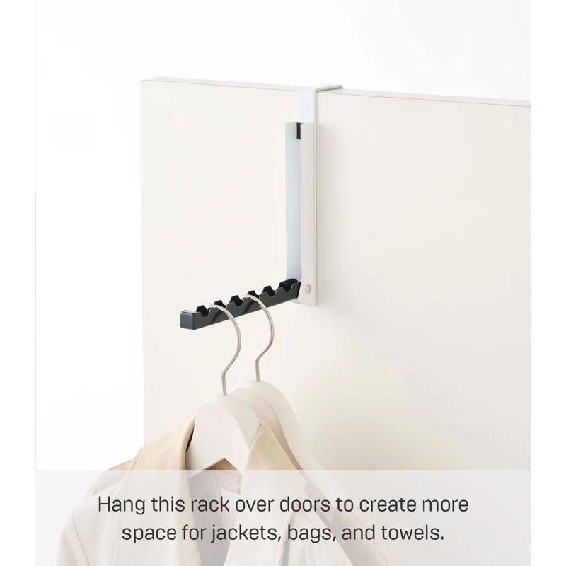 Yamazaki Home Over The Door Hooks - Folding Hanging Coat Rack, Steel, Over-the-Door