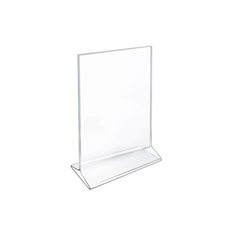 Azar Displays Top Loading Clear Acrylic T-Frame Sign Holder 5.5" Wide x 8.5'' High-Vertical, 10-Pack (Set of 10)