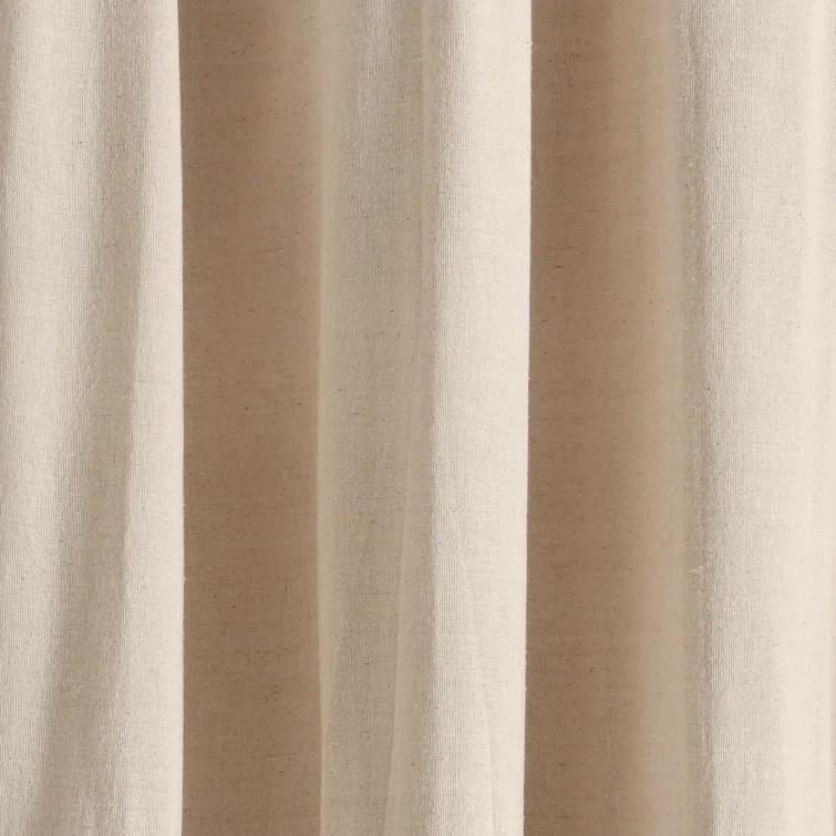 Lush Decor Linen Button Cotton Blend Blackout Curtain Single Panel