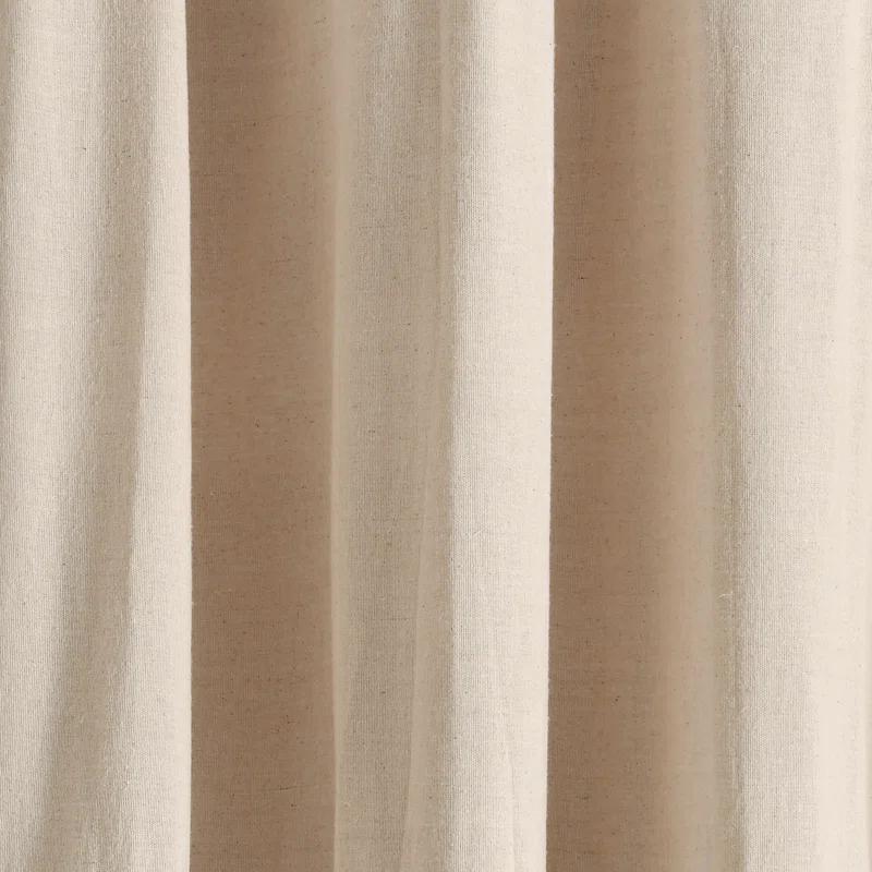 Lush Decor Linen Button Cotton Blend Blackout Curtain Single Panel