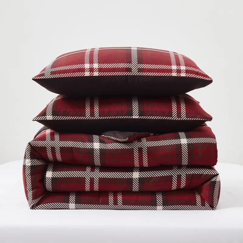 Wonderful Textile Wonderful Cozy Faux Cashmere Comforter Set Classic Plaid Geometic With Herringbone Texture