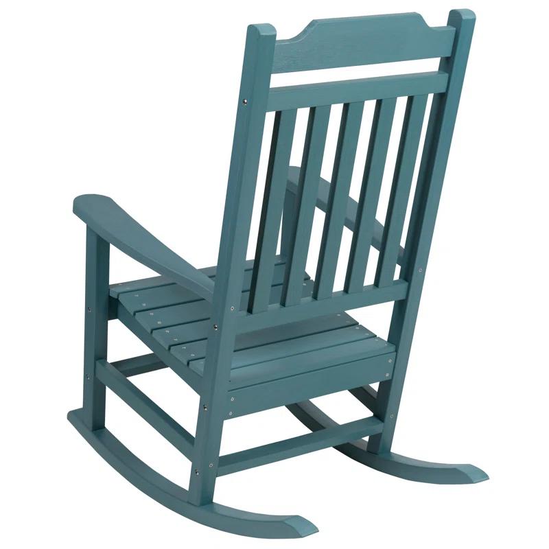 Neufmann Outdoor Patio All-Weather Poly Resin Wood Rocking Chair