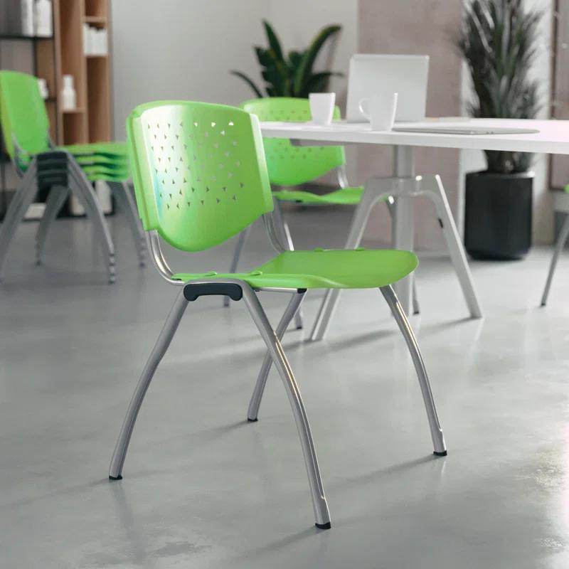 Flash Furniture Memphis 880 lb. Capacity Plastic Stack Chair with Powder Coated Frame