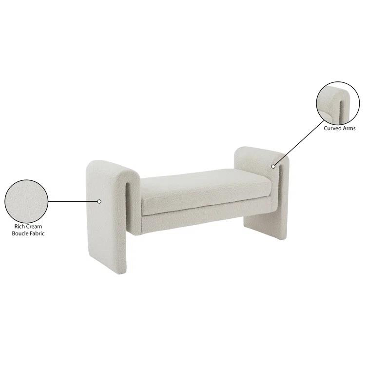 Wrought Studio™ Hiroyasu Upholstered Boucle Bench