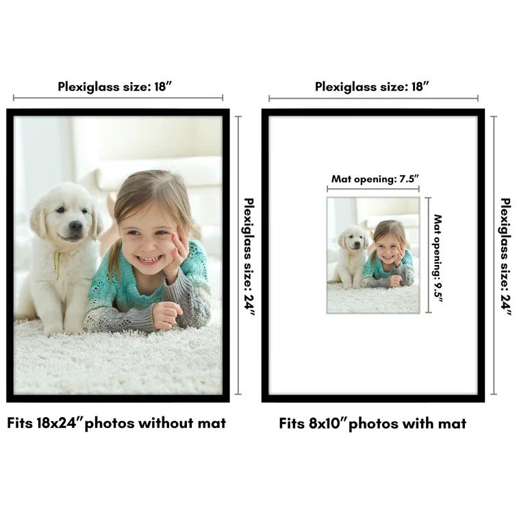 Americanflat Picture Frame with Oversized Mat - Gallery-Style Frames for Photos or Artwork - Multiple Sizes
