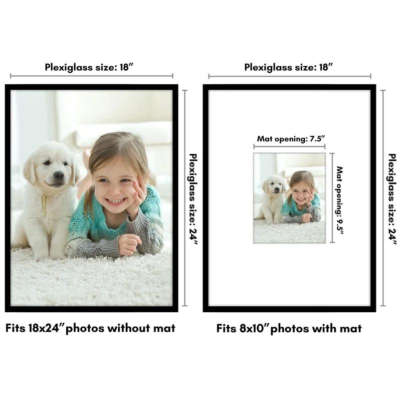 Americanflat Picture Frame with Oversized Mat - Gallery-Style Frames for Photos or Artwork - Multiple Sizes