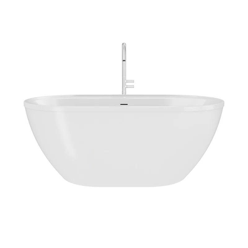 DreamLine BT63X3460C01 Essence 60-1/4 in. L x 34-1/4 in. W x 23-5/8 in. H Freestanding Acrylic Bathtub