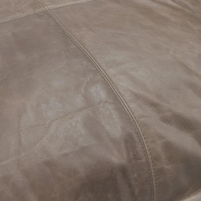 ZeaZu 22" X 22" Taupe Leather Zippered Pillow