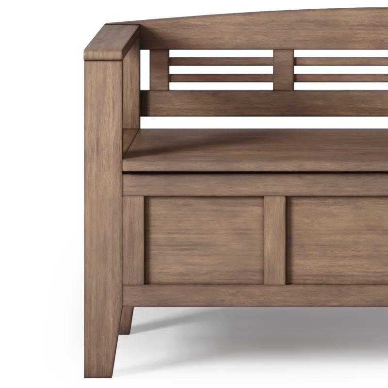 Simpli Home Adams Solid Wood Entryway Lift Top Storage Bench
