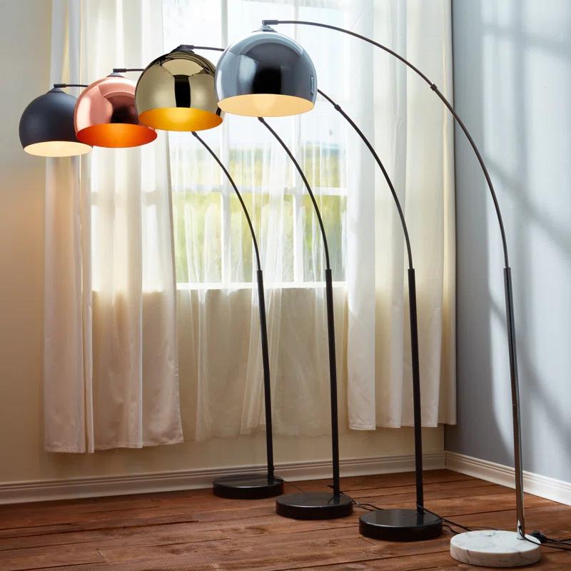 Wrought Studio™ Perlis 66.93" Arc Floor Lamp with Solid Marble Base