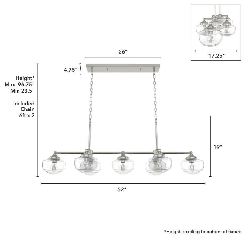 Saddle Creek 7 - Light Kitchen Island Linear Pendant