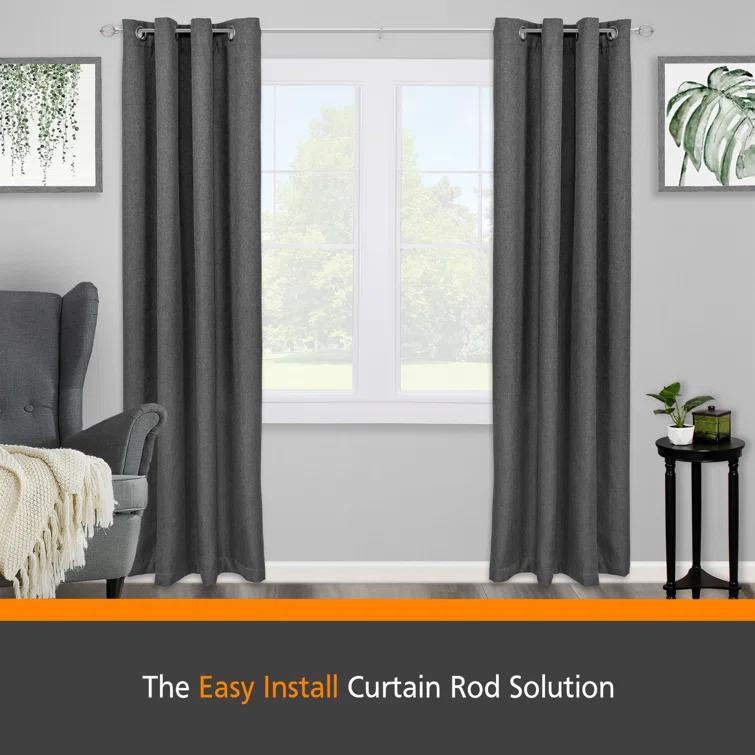 Kenney Steel Adjustable Single Curtain Rod