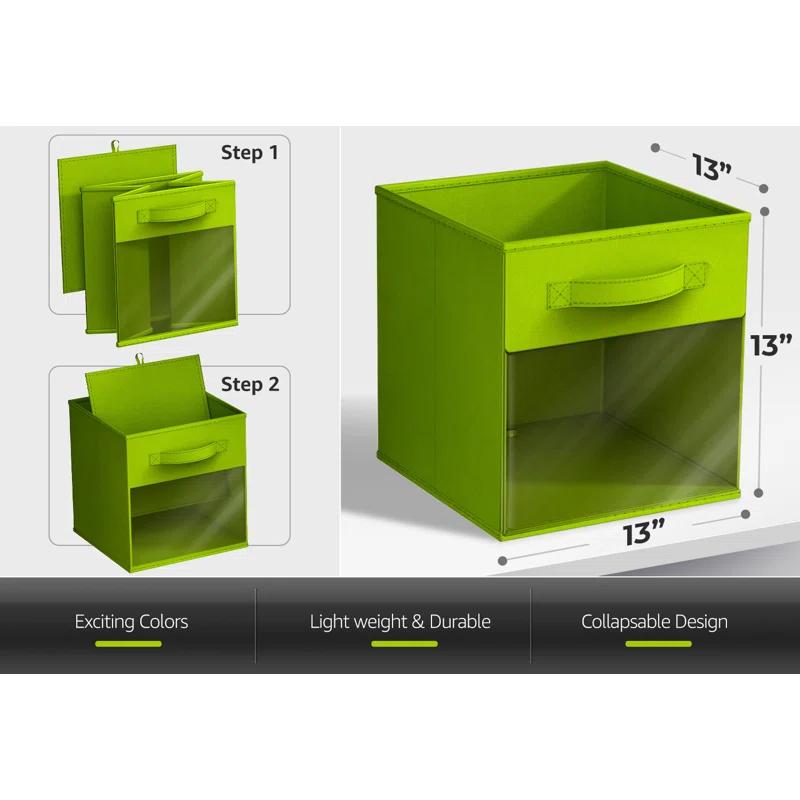Sorbus Sorbus Storage Bins with Clear Window - 6 Foldable Baskets with Handles
