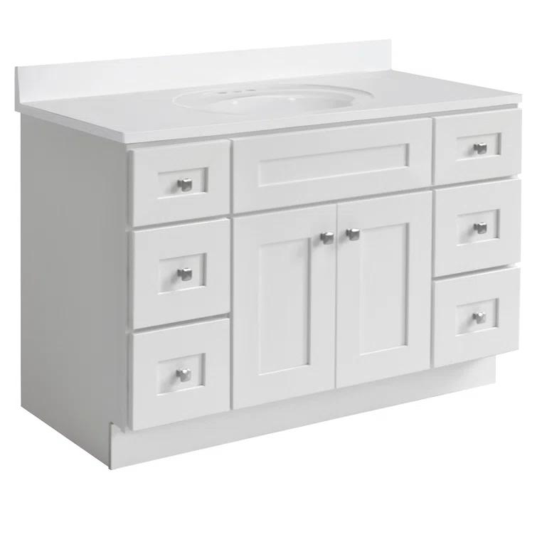 Design House Brookings 48 Inch Bathroom Vanity, Ready to Assemble, Solid Wood, Sherwin Williams – Design House, 599001-