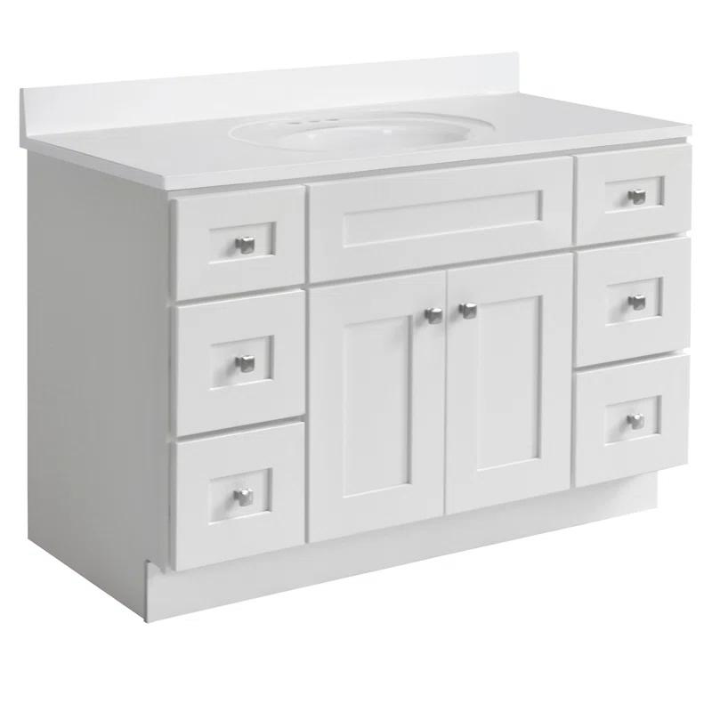 Design House Brookings 48 Inch Bathroom Vanity, Ready to Assemble, Solid Wood, Sherwin Williams – Design House, 599001-