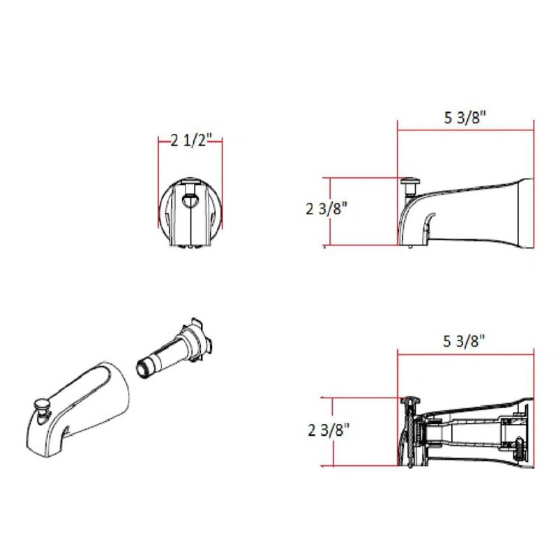 Wall Mounted Tub Spout with Diverter