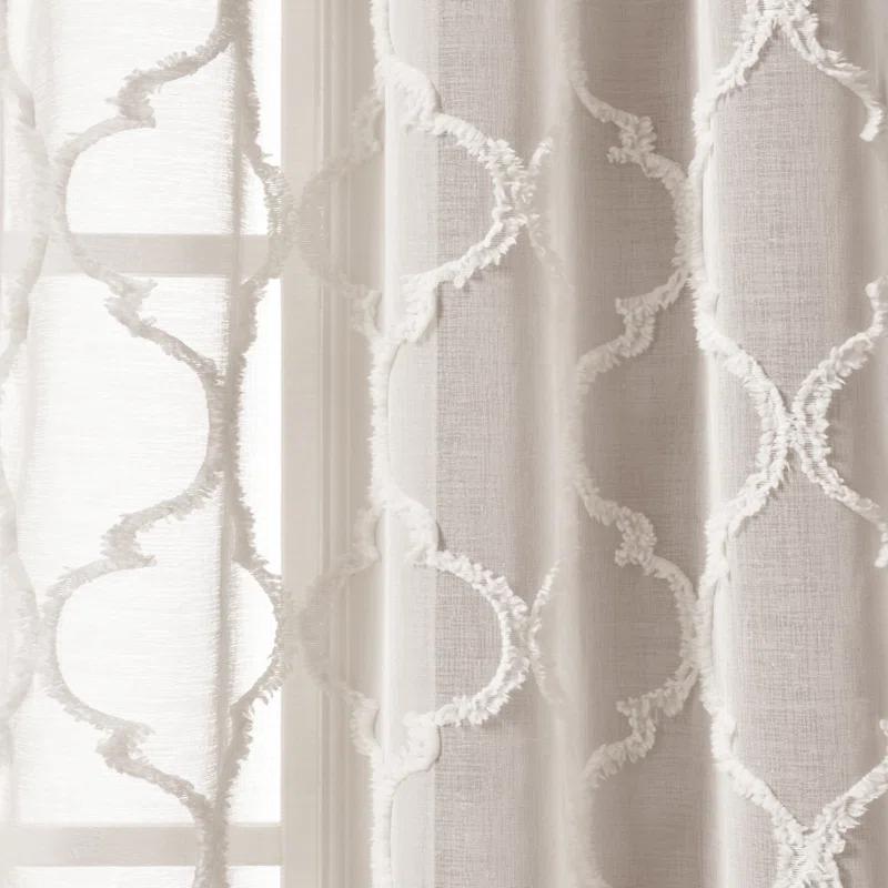 Lush Decor Avon Trellis Sheer Polyester Sheer Curtain Pair (Set of 2)