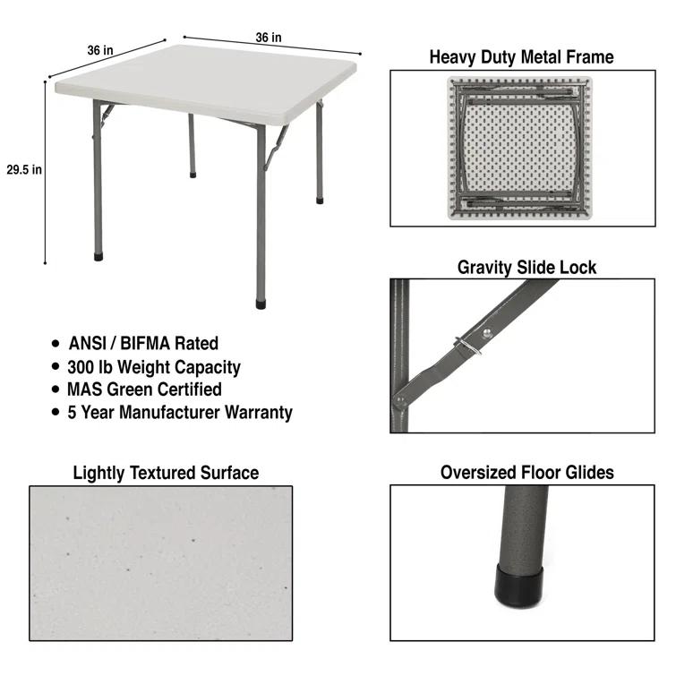 Hampden Furnishings 36'' Square Portable Card Table