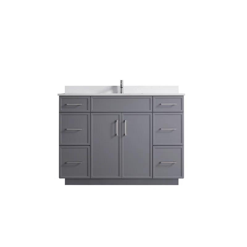 Freestanding Vanity with Sink 2 Doors + 6 Drawers - 48"