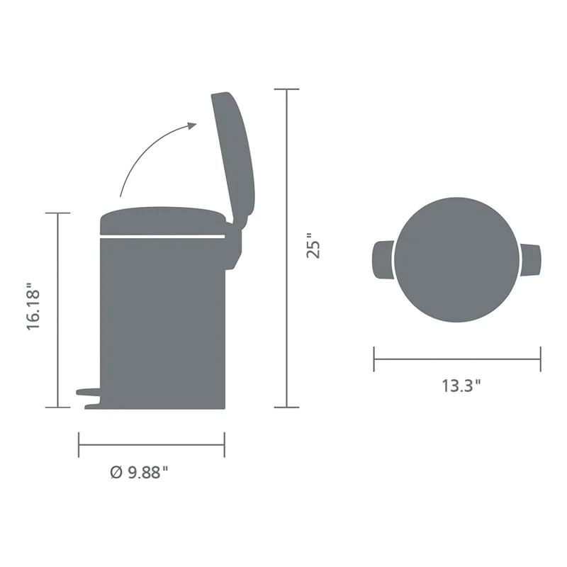 Brabantia Newicon Step On Trash Can, 3.2 Gallon (12 Liter)