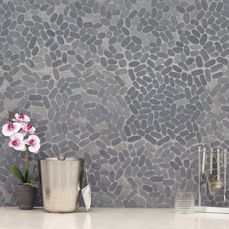 Ackland 12" x 12" Natural Stone Pebbles/Rocks Mosaic Floor & Wall Tile