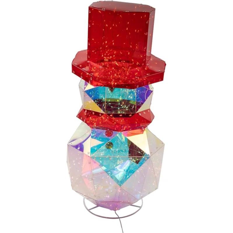 Kurt Adler Kurt Adler Iridescent Lit Snowman Indoor or Outdoor Christmas Decoration, 24in