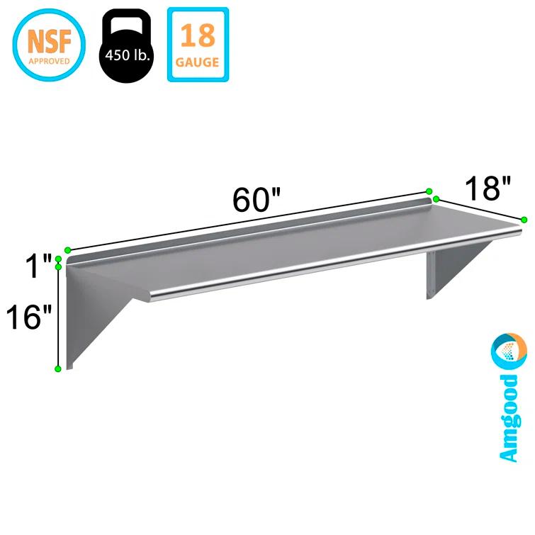 Amgood Stainless Steel Wall Mount Shelf