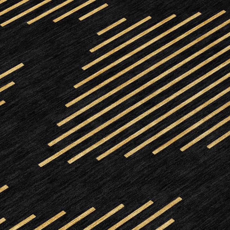 Machine Washable Indoor/Outdoor Chayden ACN1017 Black Rug