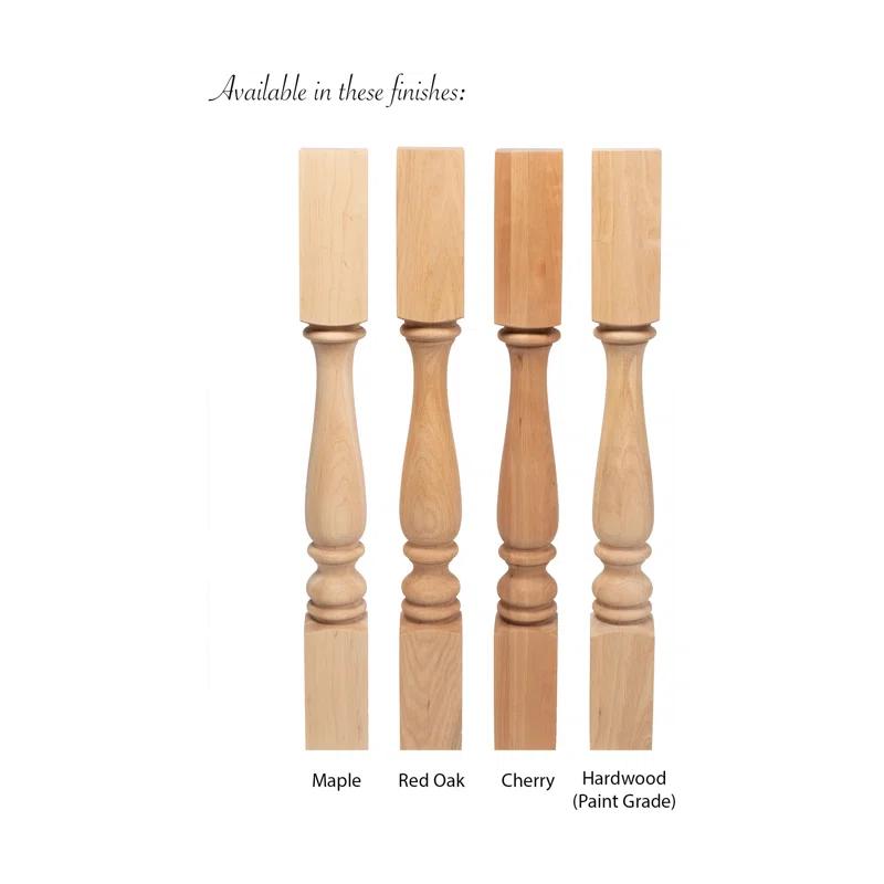 Architectural Products by Outwater L.L.C. Unfinished North American Solid Oak Plain Full Round Kitchen Island Leg (Set of 4)