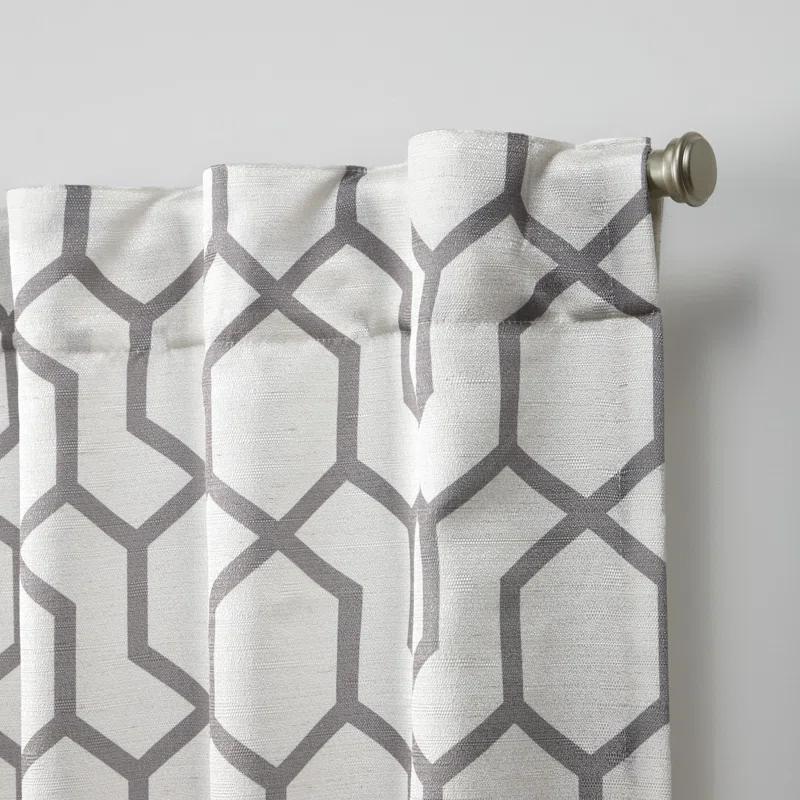 Nicole Miller Nicole Miller Hexa Geometric Print Hidden Tab/Rod Pocket Top Light Filtering Curtain Panel Pair (Set of 2)