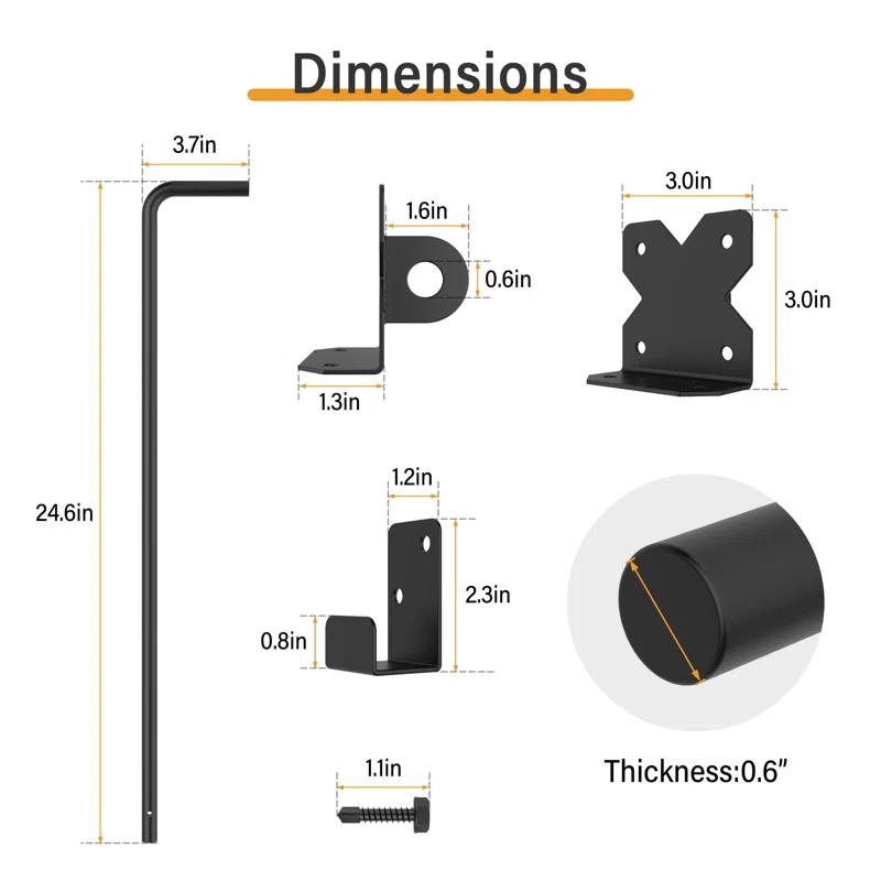 Lazio 18'' H x 3'' W Metal Fencing Kits