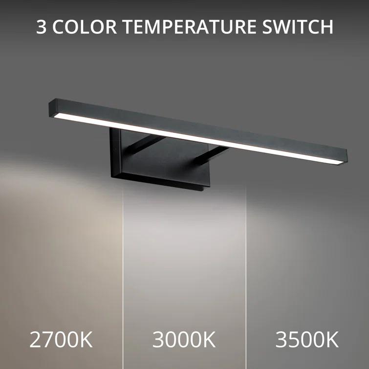 Parallax 18" Black Modern LED Bath Bar with Dimmable Light