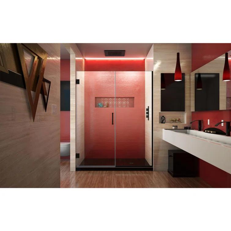 DreamLine Unidoor Plus 52" W x 72" H Pivot Frameless Shower Door with ClearMax™ Technology SHDR-243507210-09