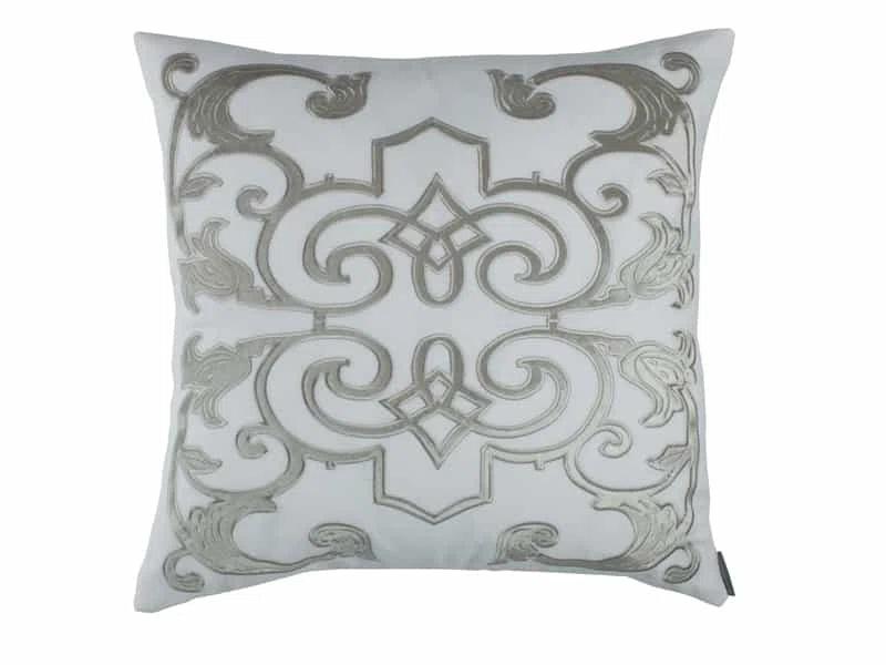 Lili Alessandra Mozart Appliqued Feather Linen Throw Pillow