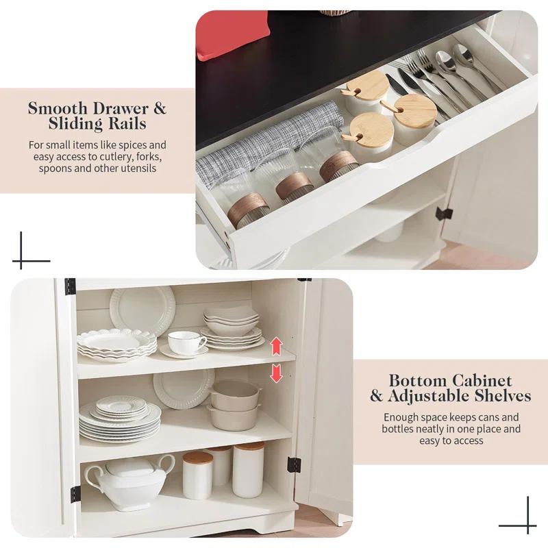 Gracie Oaks 72" Tall Farmhouse Kitchen Pantry