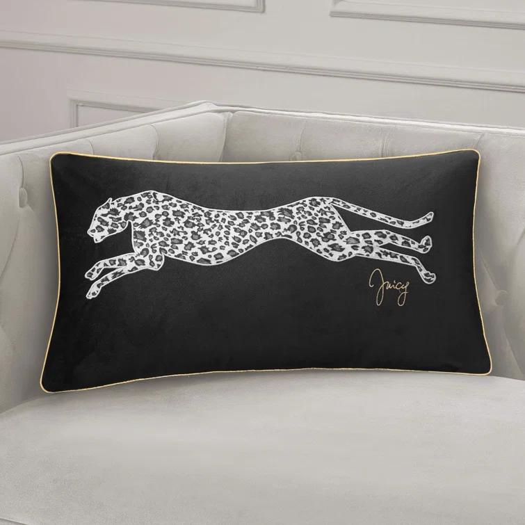 Juicy Couture Juicy Couture Velvet Cheetah Plush Decorative Throw Pillows - 14" x 24"