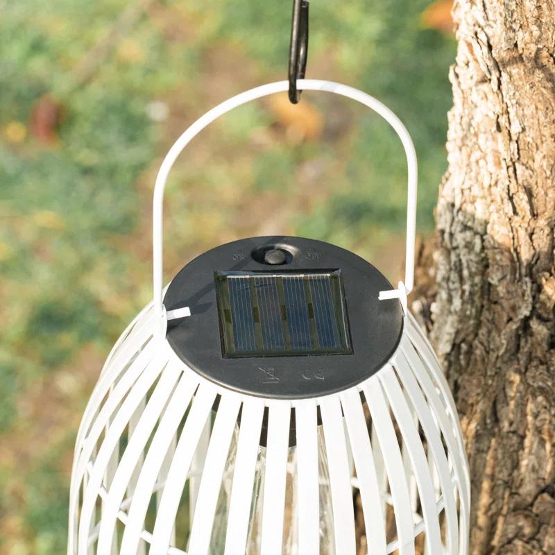 Glitzhome 9.75'' Integrated LED Outdoor Lantern (Set of 2)