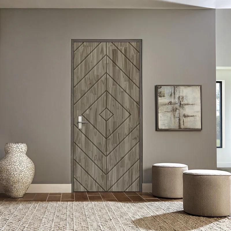 Calhome Stained Smooth Pine Wood Single Prehung Interior Door