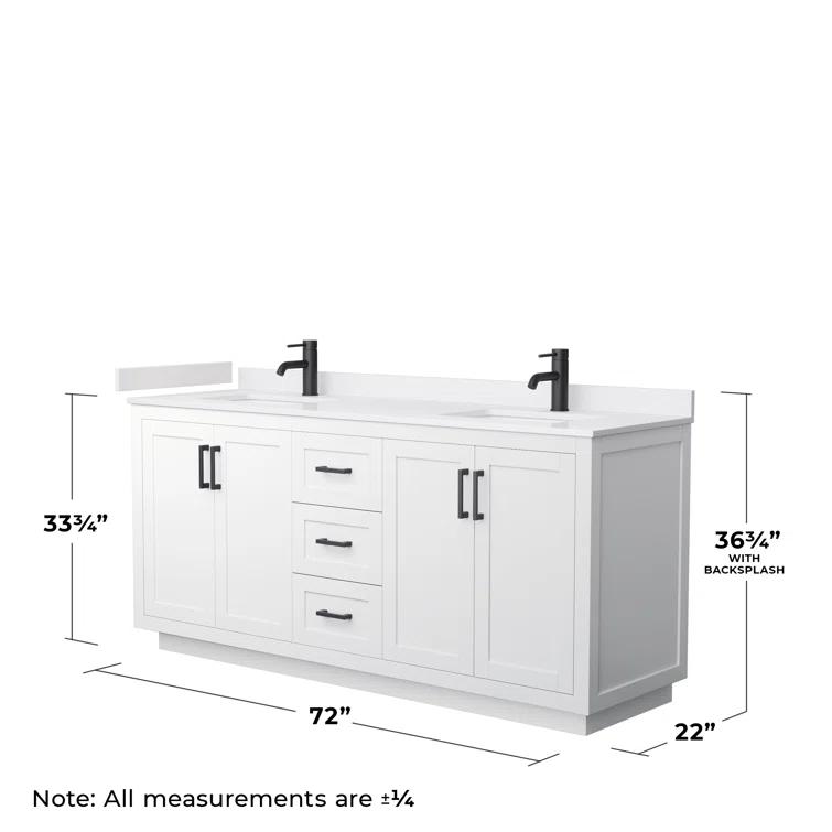 Wyndham Collection Miranda 72" Freestanding Double Bathroom Vanity with Cultured Marble Top